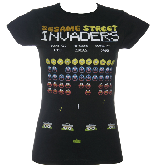 Ladies Sesame Street Invaders T-Shirt from Fame