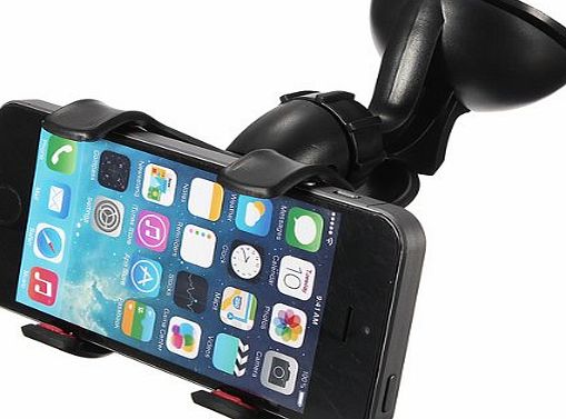FamilyMall Universal Phone Mount Holder 360 Degrees Rotation Suction Cup Car Windshield for 5S S5 Note 3 LG HTC By FamilyMall