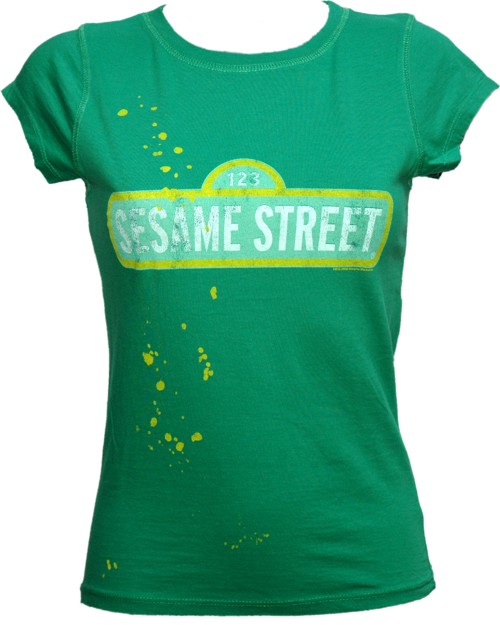 Ladies Sesame Street Logo T-Shirt from Famous Forever