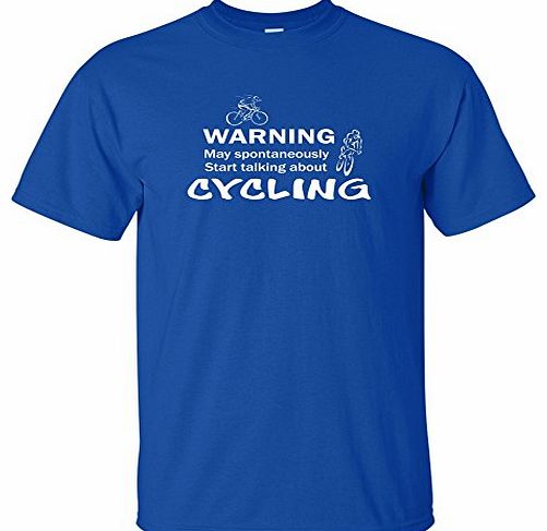 CYCLING T-SHIRT bicycle warning cyclist slogan tee mens womens top sport joke teeshirt (Meduim, Royal blue)