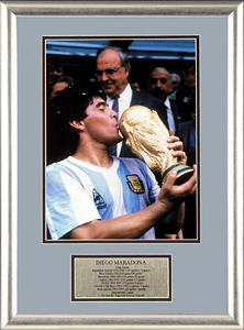 Diego Maradona photograph and plaque