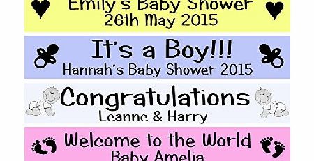 Fancy Pants Store PERSONALISED BABY SHOWER BANNER WALL DECORATION ITS A BOY GIRL BANNER - ANY COLOUR / TEXT