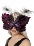 fancydressretail Butterfly Red, Feather, Eyemask