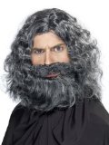 fancydressretail Wise Old Man Wig Grey Curls With Beard
