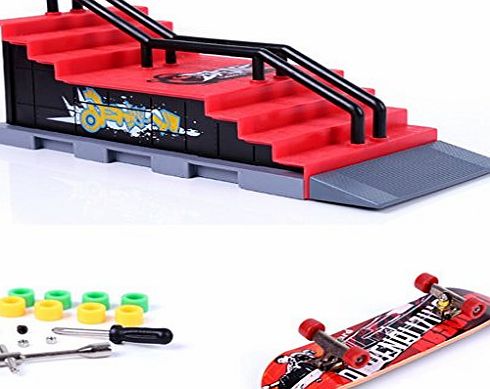 Fancyus Mini Finger Skateboard and Ramp Accessories Set (F)