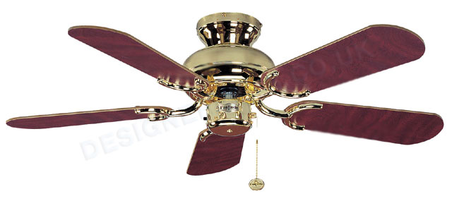 Capri 36 inch polished brass ceiling fan.