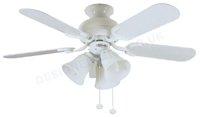 Capri 36 inch white ceiling fan light.