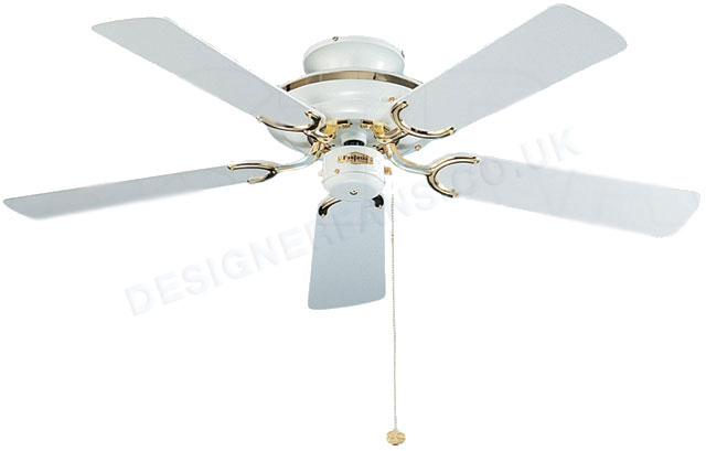 Mayfair 42 inch white and brass ceiling