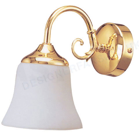 Tudor polished brass single wall light
