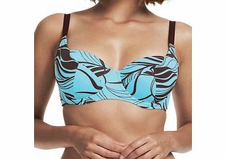Fantasie Crete blue and brown balcony bikini top