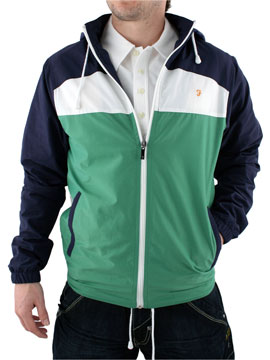 Navy/Green Hooded Jacket