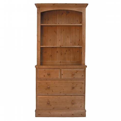 Farmhouse Occasional Pine Furniture Sideboard 3`with Drawers and Open Top