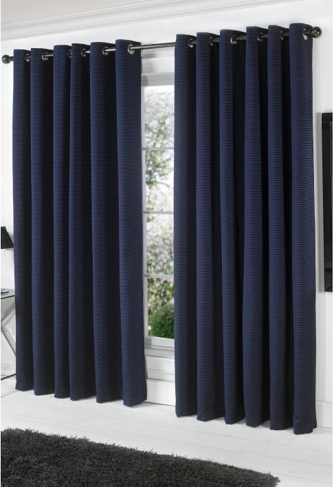 Farnham Navy Lined Eyelet Curtains