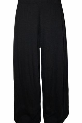 New Womens Big Plus Size Flared Wide Leg Palazzo Trousers For Ladies.UK Size 12-26 (UK(12-14), Black)