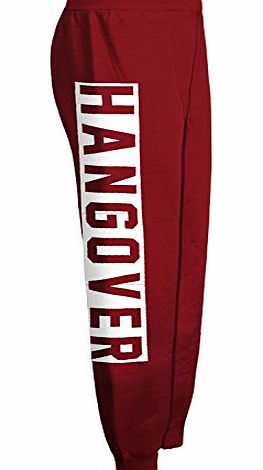 Fashion Mark - Womens Hangover Hoodie Print Fleece Sweatshirt Tracksuit Joggings Bottoms Trouser - 3 Colors - Size 8-14 (ML=12/14, Trouser Grey)