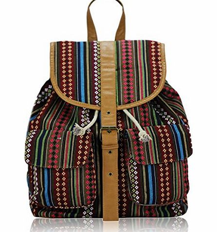 Stylish Unisex Celebrity FashionUnisex Rucksack Shoulder Bag Multi (TI00269) (Multi Navy)