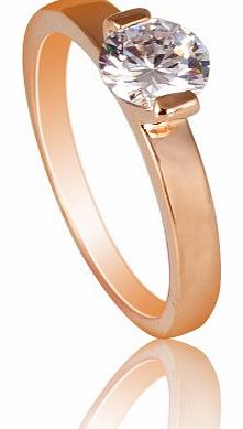FASHION PLAZA  18K Rose Gold Plated 1/2CT CZ Diamond Cut Ring (available IN SIZES 5 - 9) R356-5