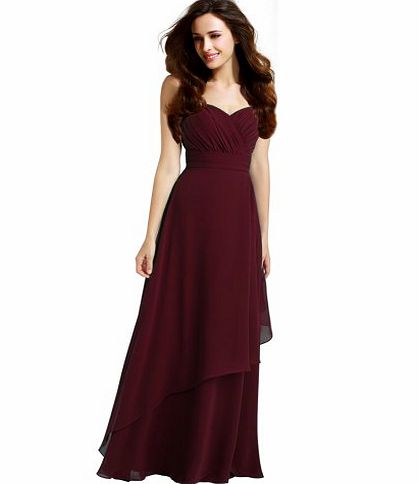  Gown Bridal Cocktail Bridesmaid Prom Evening Party Dress D0072 (UK6, Burgundy red)