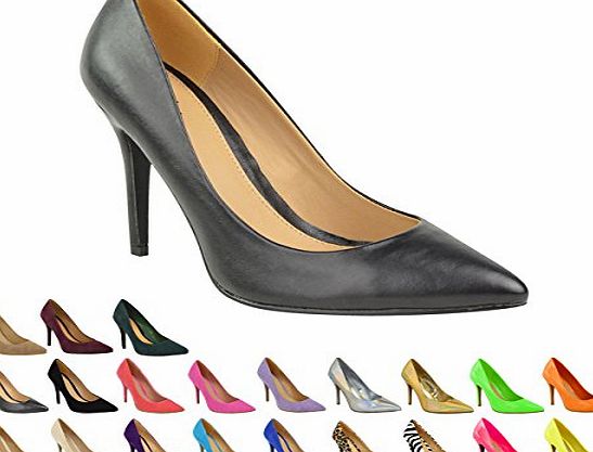 Fashion Thirsty Mouse over image to zoom Have one to sell? Sell it yourself WOMENS LADIES LOW MID HIGH HEEL POINTED TOE PUMPS SMART OFFICE WORK COURT SHOES SIZE (UK 6 / EU 39 / US 8, Black Faux Leather)