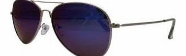 Black Gold Silver Aviator Sunglasses & Cloth Case UV400 DESIGNER MENS LADIES SHADES (Blue)