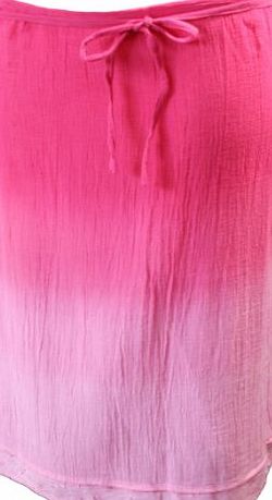 Fat Face Dip Dye Straight Cut Cotton Surf Beach Skirt Pink 12
