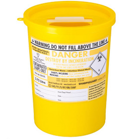 FAW 3.75Ltr Sharpsguard With Yellow Lid (Each)