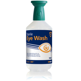 FAW Eyewash Solution 500ml complete with Eye Bath