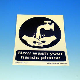 Sign Now Wash Your Hands 175 x 250mm Rigid
