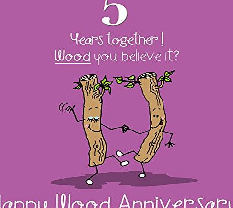 Fax Potato 5th Wedding Anniversary Greetings Card - Wood Anniversary