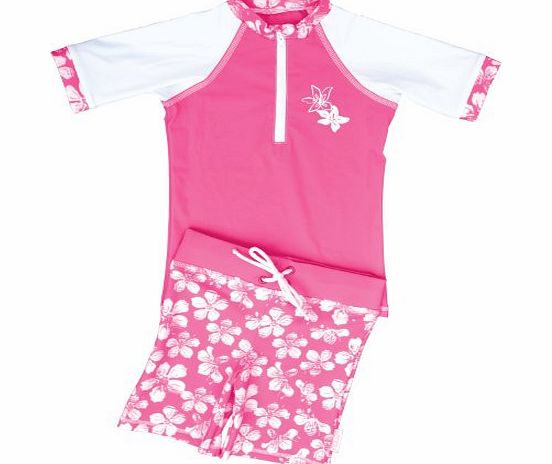 FEDJOA - French Designer - Girl Uv Sun Protection Swim Set UPF 50  - HAWAI 4-5 years