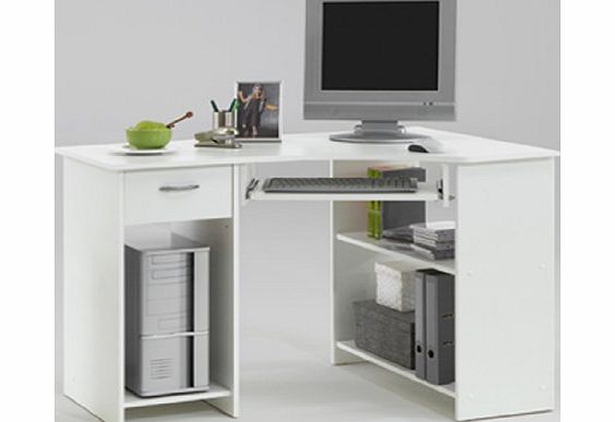 Felix Home Office White Corner Computer Desk, Felix