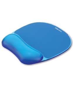 Fellowes Crystal Blue Mousepad and Wrist Rest
