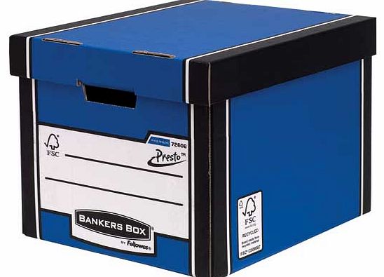 Premium Tall Document Storage Box - Blue