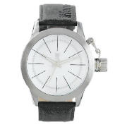 FENCHURCH GREEN LEATHER STRAP WATCH