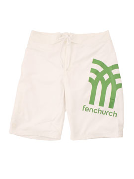 Fenchurch White Tidal Board Shorts