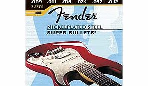 Fender 250 Nickel Plated Super Bullets Electric Guitar Strings10-46