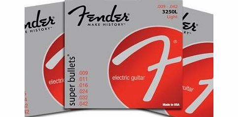 Fender Super Bullets Electric Guitar Strings Light Regular - 3 Pack