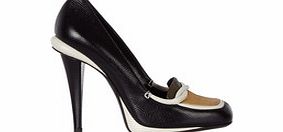 Fendi Black and white leather high heels