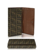 Brown Zucca Coated Canvas Flap Wallet