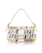 Embroidered Rainbow Zucca Baguette Bag