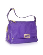 Fendi Purple Nylon and Leather Mamma Bag