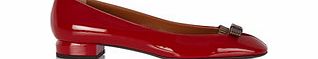 Fendi Red patent leather bow flats