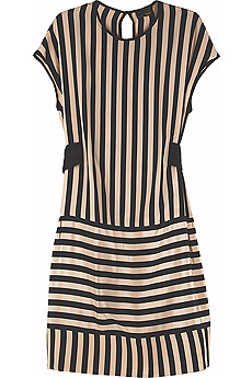 Striped crepe dress