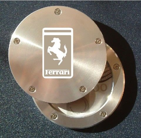 Ferrari aluminium Tax Disc Holder Alternative Logo