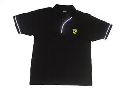 Ferrari Black Reflective Polo Shirt