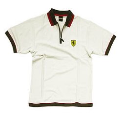 Ferrari Waffle Polo Shirt (Grey)