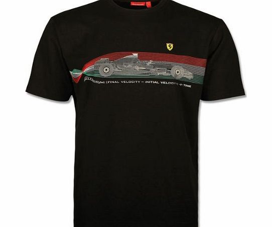 Ferrari T-Shirt Mens Wind Tunnel Black (XX Large)
