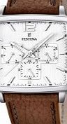 Festina Mens Brown Leather Strap Multifunction