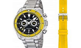 Festina Mens Silver and Yellow Tour Of Britain