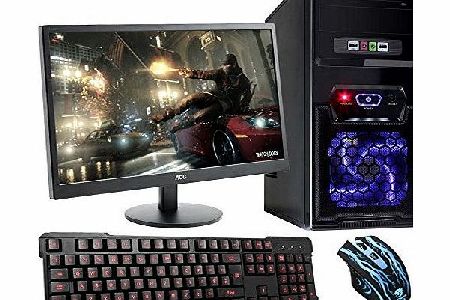 Fierce PC Fierce Ultra Fast Desktop, Office, Home, Family, Gaming PC Computer Bundle, 4.2GHz Quad Core, 8GB RAM, 1TB HDD, AMD Radeon HD 8570D Integrated Graphics, 21.5`` 1080p Monitor, Gaming Keyboard 